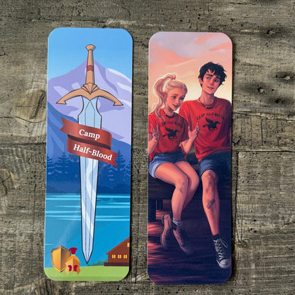 Camp Half-Blood Percy Jackson Bookmark Set – 8 Glossy Bookmarks Featuring Annabeth, Percy, and Iconic Camp Imagery