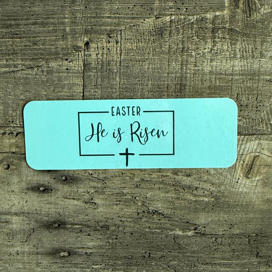 Easter Bookmark | Teal He is Risen