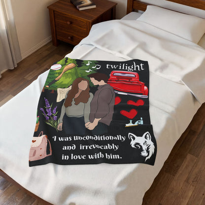 Twilight Romance Blanket | Bella & Edward Quote Cozy Throw for Book Fans