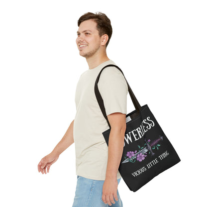 Powerless Tote Bag | Vicious Little Thing Sword & Floral Bookish Bag