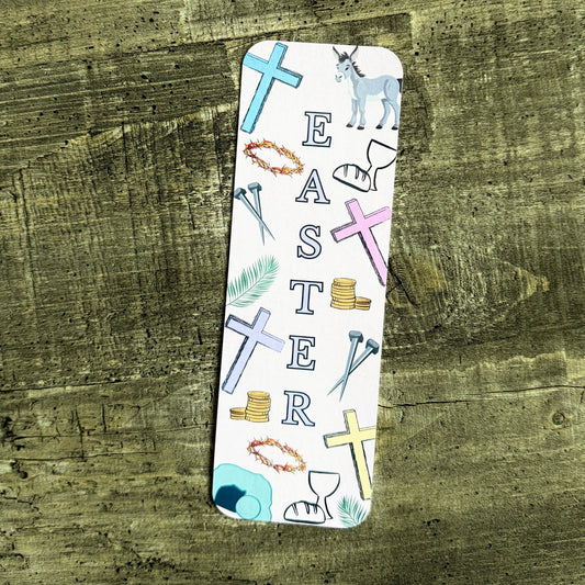 Easter Bookmark | White Verticle Easter