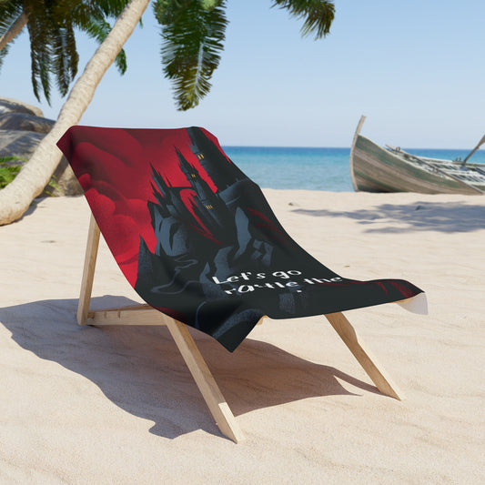 Throne of Glass Inspired Beach Towel with | Let's Go Rattle the Stars | Quote and Castle Design