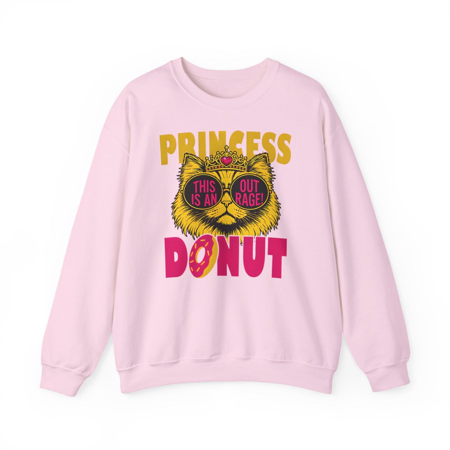 Princess Donut "This Is an Outrage!" Sweatshirt | Dungeon Crawler Carl Inspired Crewneck | Princess Donut Fan Gift | Funny Cat Sweatshirt
