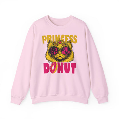 Princess Donut "This Is an Outrage!" Sweatshirt | Dungeon Crawler Carl Inspired Crewneck | Princess Donut Fan Gift | Funny Cat Sweatshirt