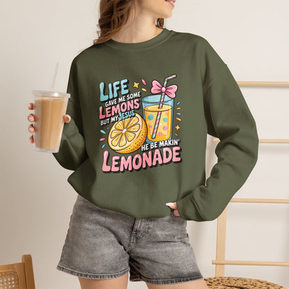 Life Gave Me Lemons But My Jesus He Be Makin' Lemonade Sweatshirt | Christian Sweatshirt | Forrest Frank Inspired Crewneck | Faith Graphic Pullover | Cute Christian Gift