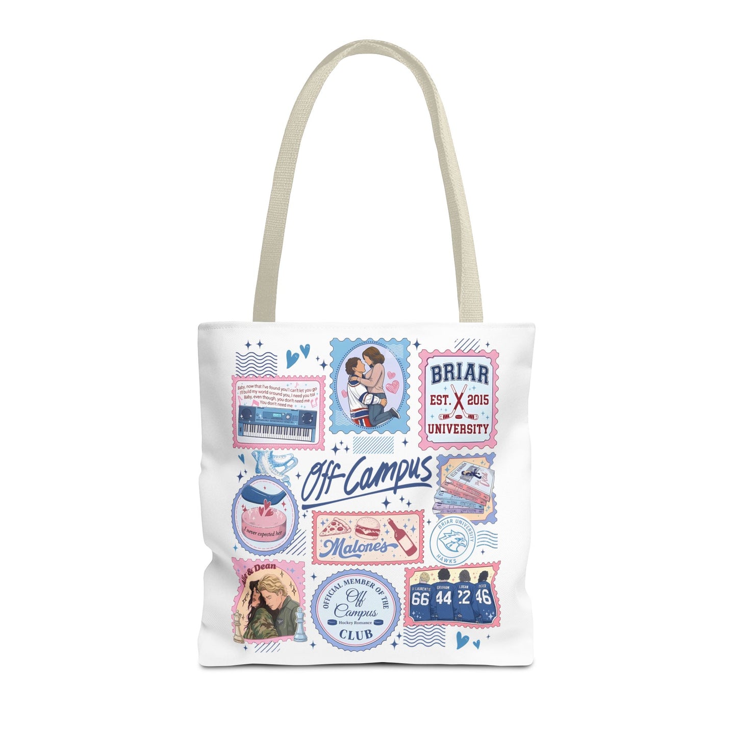 Off Campus Inspired Tote Bag | Hockey Romance Book Lover Tote | Briar U Fan Gift | College Romance Reader Bag | Bookish Market Tote