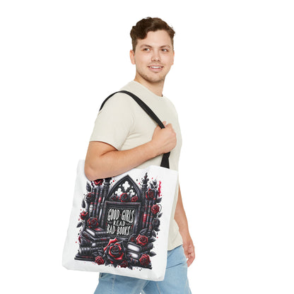 Good Girls Read Bad Books Tote Bag | Dark Academia Bookish Bag