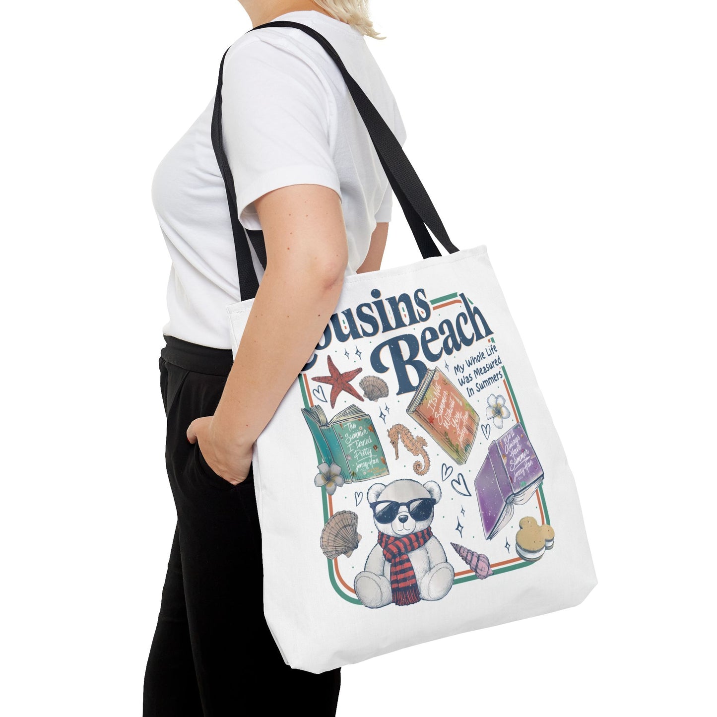 The Summer I Turned Pretty Cousins Beach Tote Bag | Junior Mint Teddy Bear | Bookish Summer Romance Tote