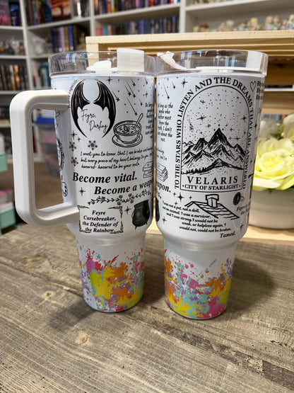 ACOTAR Inspired 40oz Tumbler | Velaris City of Starlight | Bookish Fantasy Cup | A Court of Thorns and Roses Fan Gift