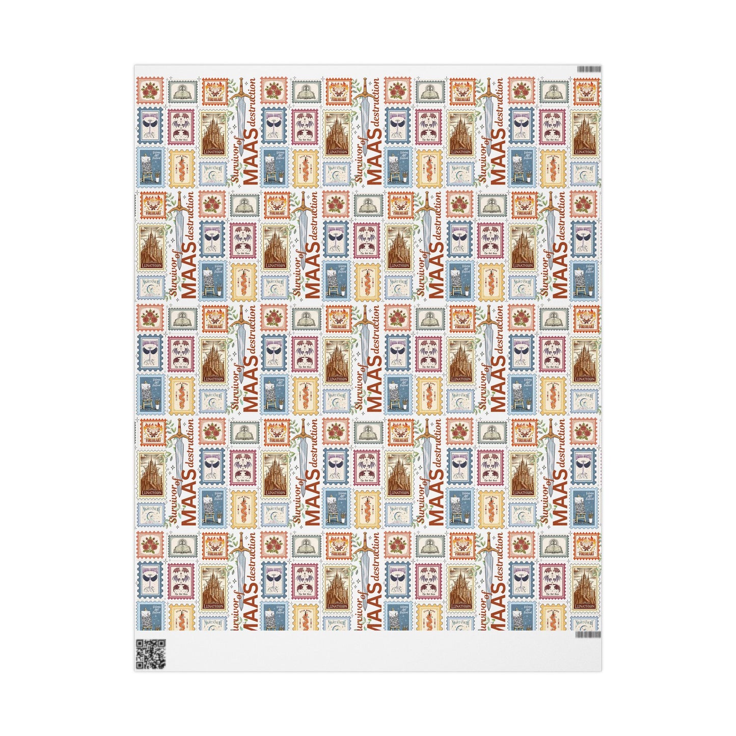 Sarah J. Maas Wrapping Paper | ACOTAR, Throne of Glass & Crescent City Gift Wrap | Bookish Fandom Paper