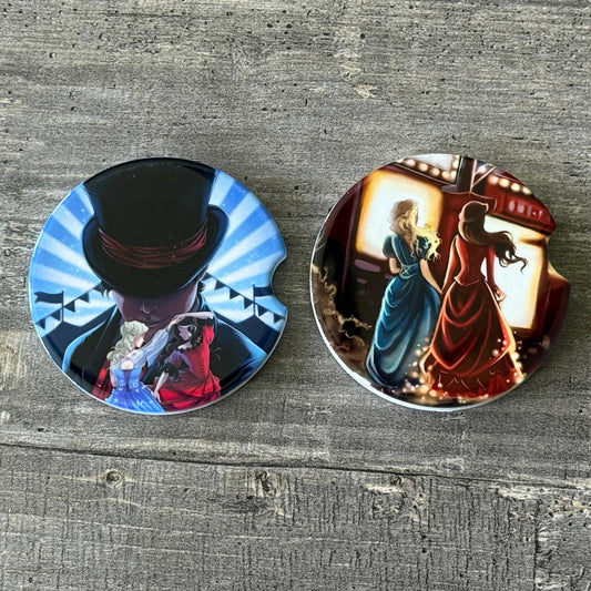 Caraval-Inspired Car Coasters | Fantasy Carnival & Sisters Design | Bookish Gift for Readers