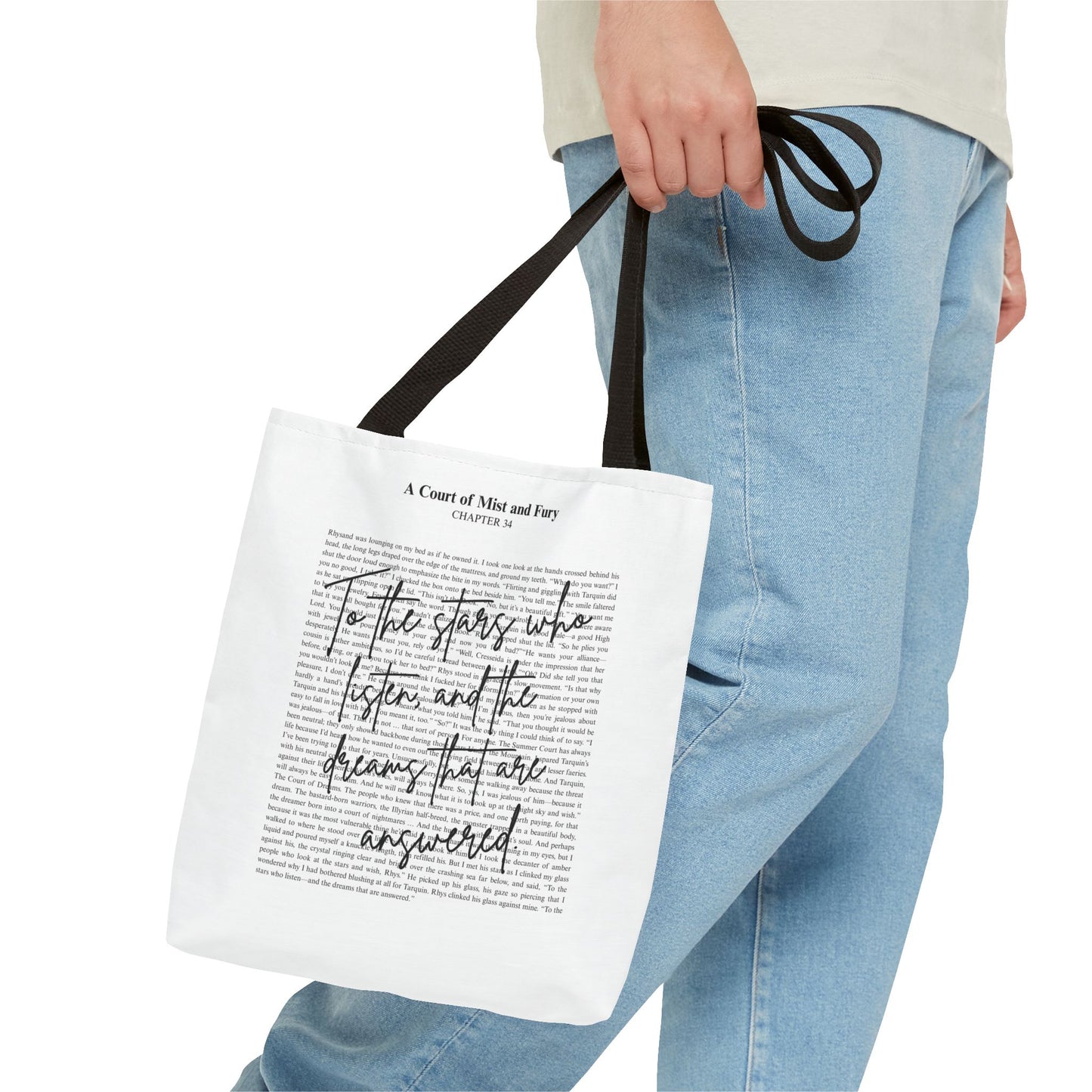 ACOTAR Tote Bag | A Court of Mist and Fury Quote | To the Stars Who Listen Book Lover Gift