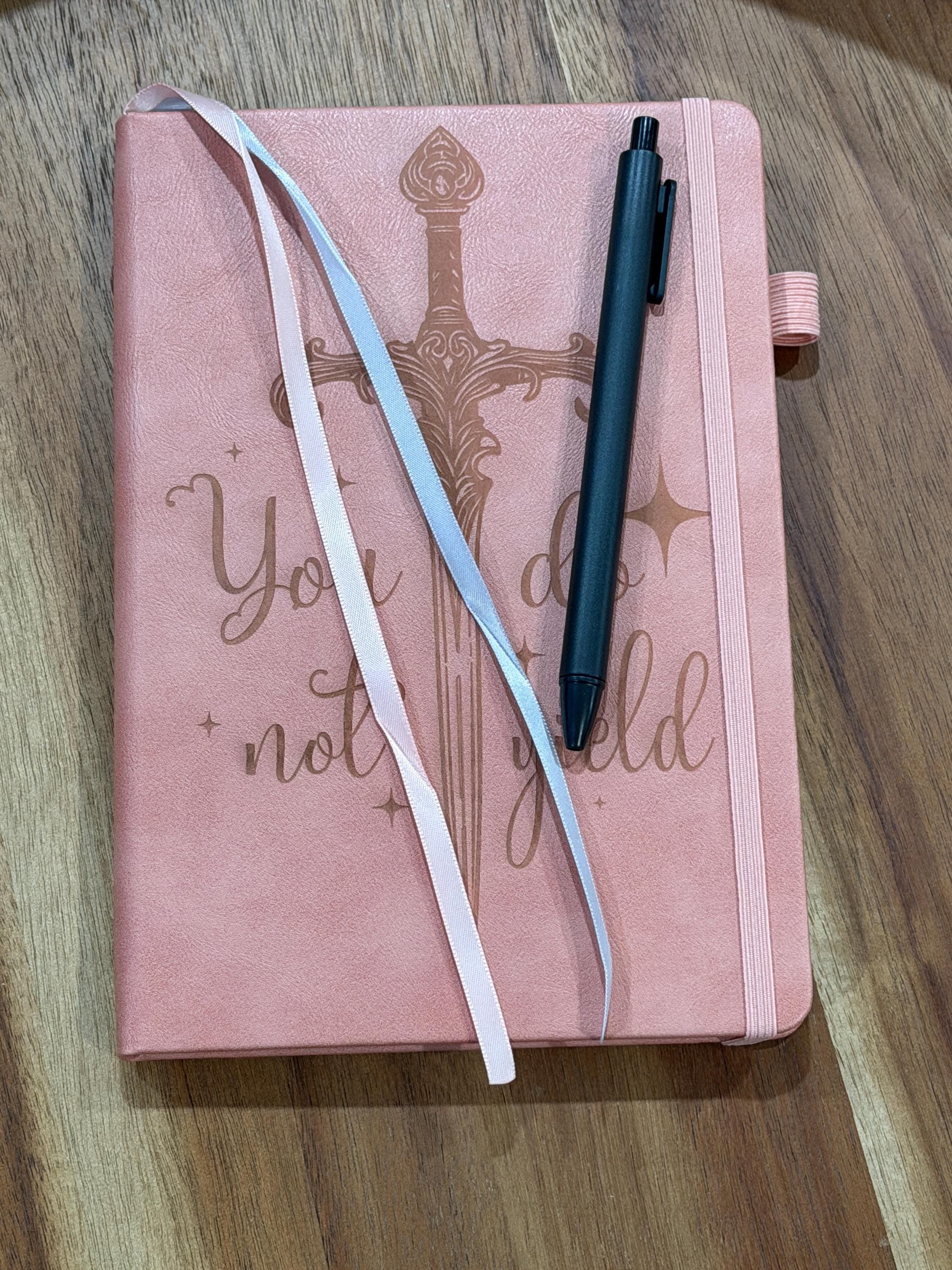 You Do Not Yield Leather Journal | Throne of Glass Inspired Notebook | Pink A5 Fantasy Journal | Bookish Gift for Readers Writers