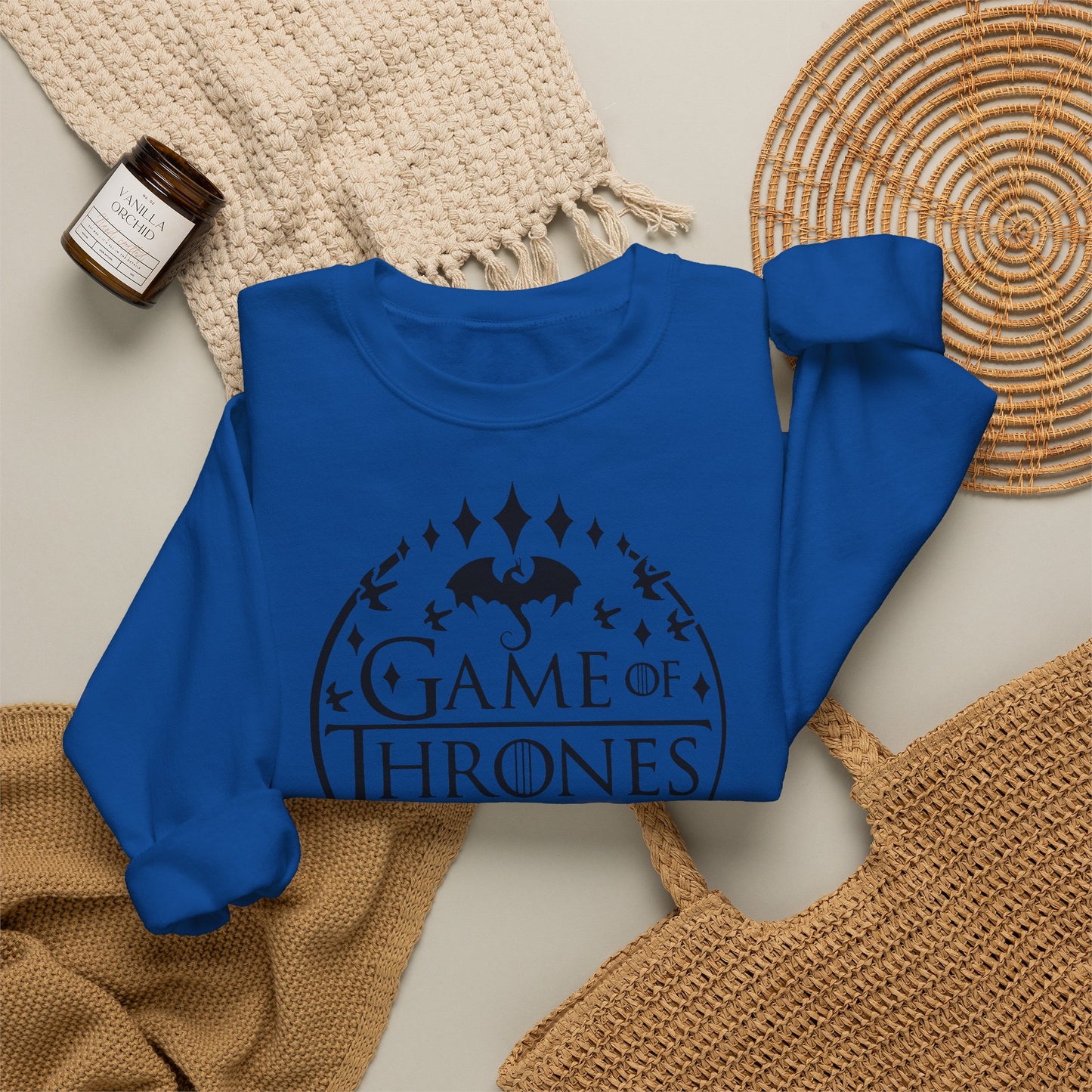 Game of Thrones Inspired Sweatshirt | Westeros Fantasy Crewneck | Dragon & Iron Throne Fan Gift | Unisex Cozy Bookish Sweatshirt