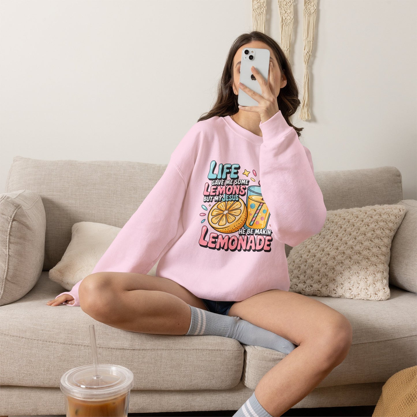 Life Gave Me Lemons But My Jesus He Be Makin' Lemonade Sweatshirt | Christian Sweatshirt | Forrest Frank Inspired Crewneck | Faith Graphic Pullover | Cute Christian Gift