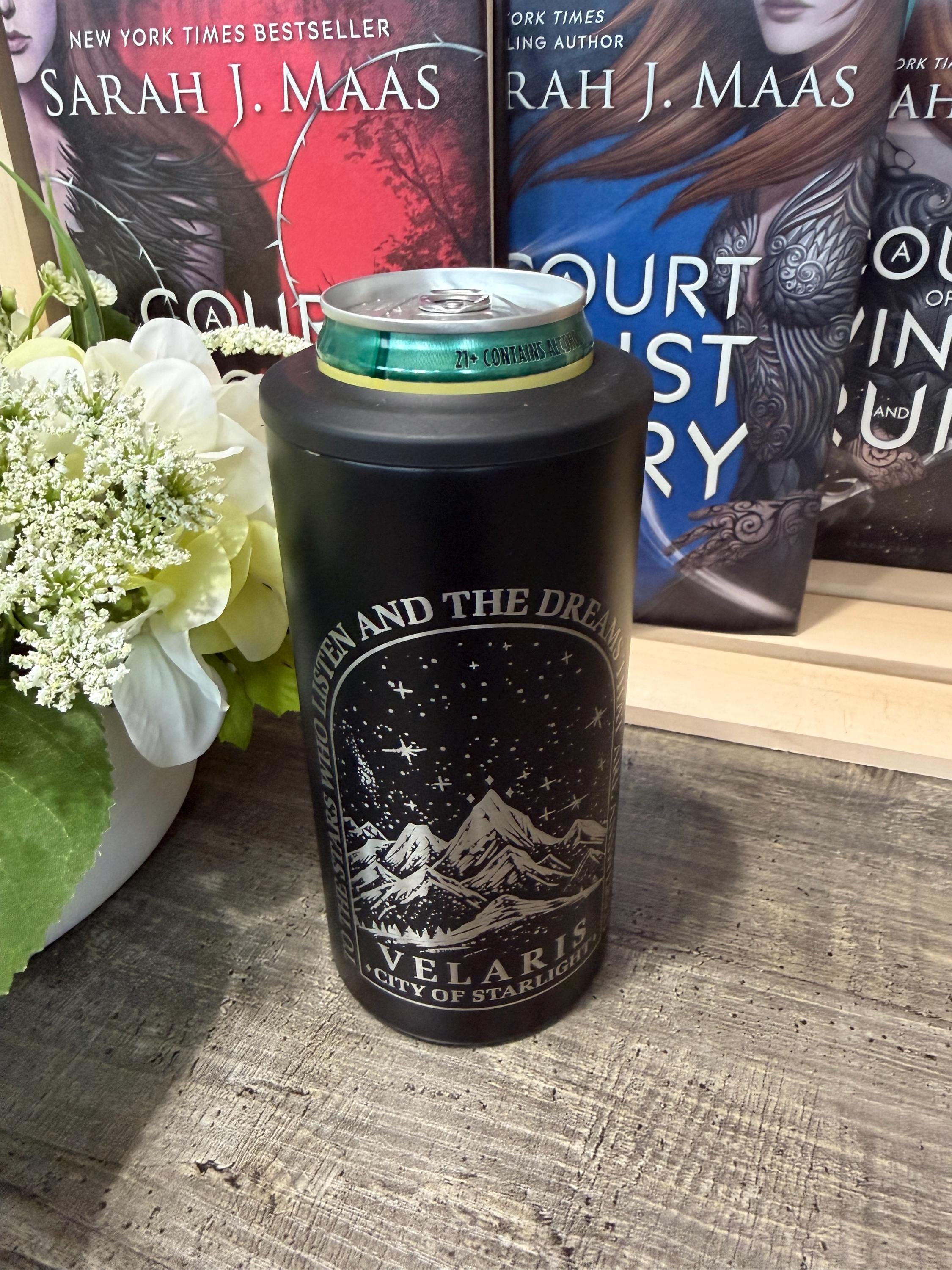 ACOTAR Inspired Can Cooler & 14oz Tumbler | 4-in-1 Fantasy Bookish Drinkware | Romantasy Gift