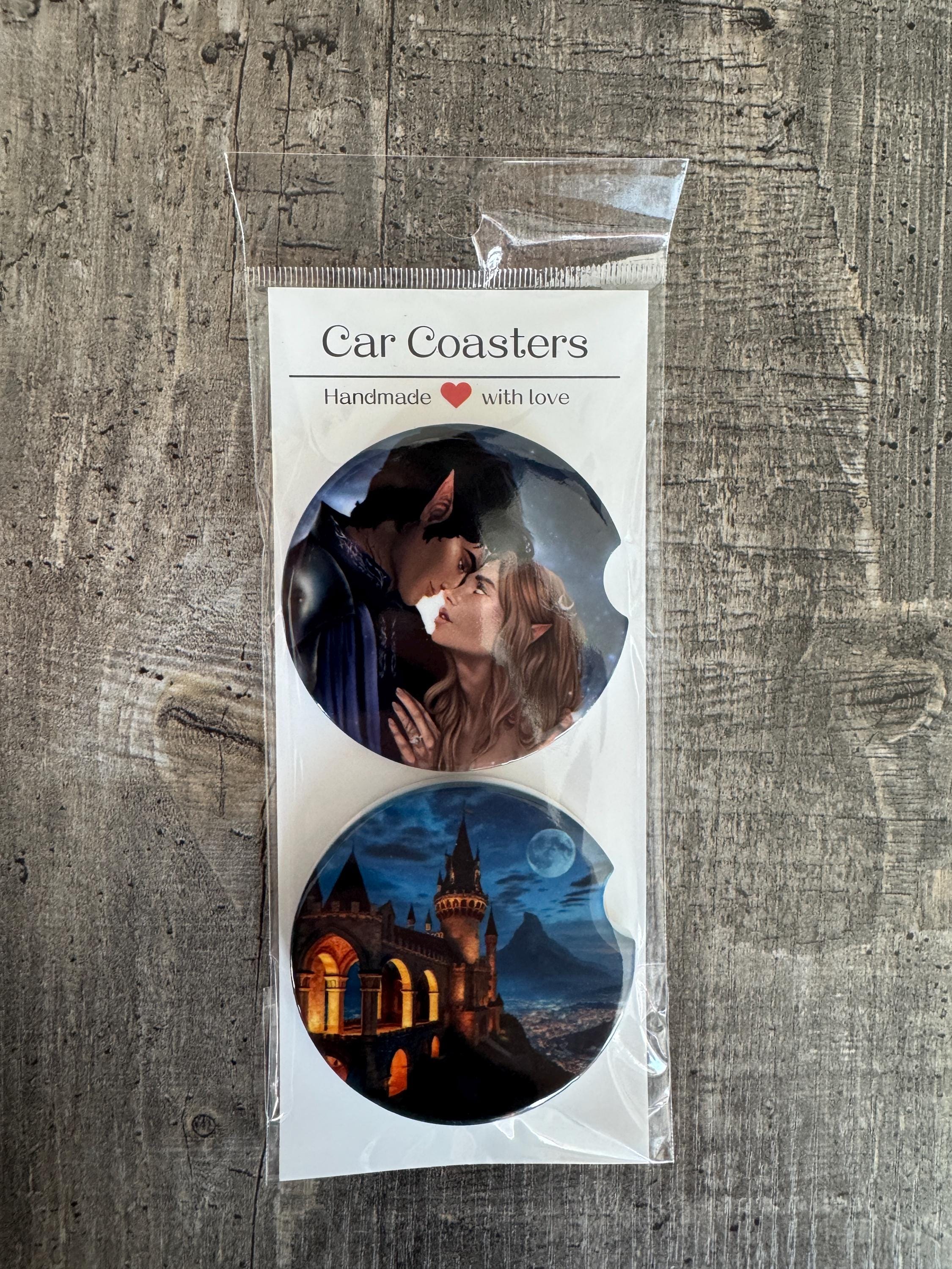 ACOTAR-Inspired Car Coasters – Set of 2 - Chapter 55, Night Court & Feyre + Rhysand Designs