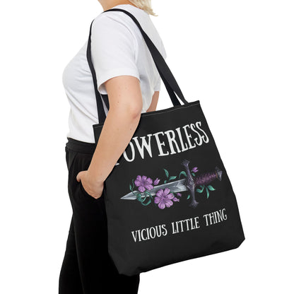 Powerless Tote Bag | Vicious Little Thing Sword & Floral Bookish Bag
