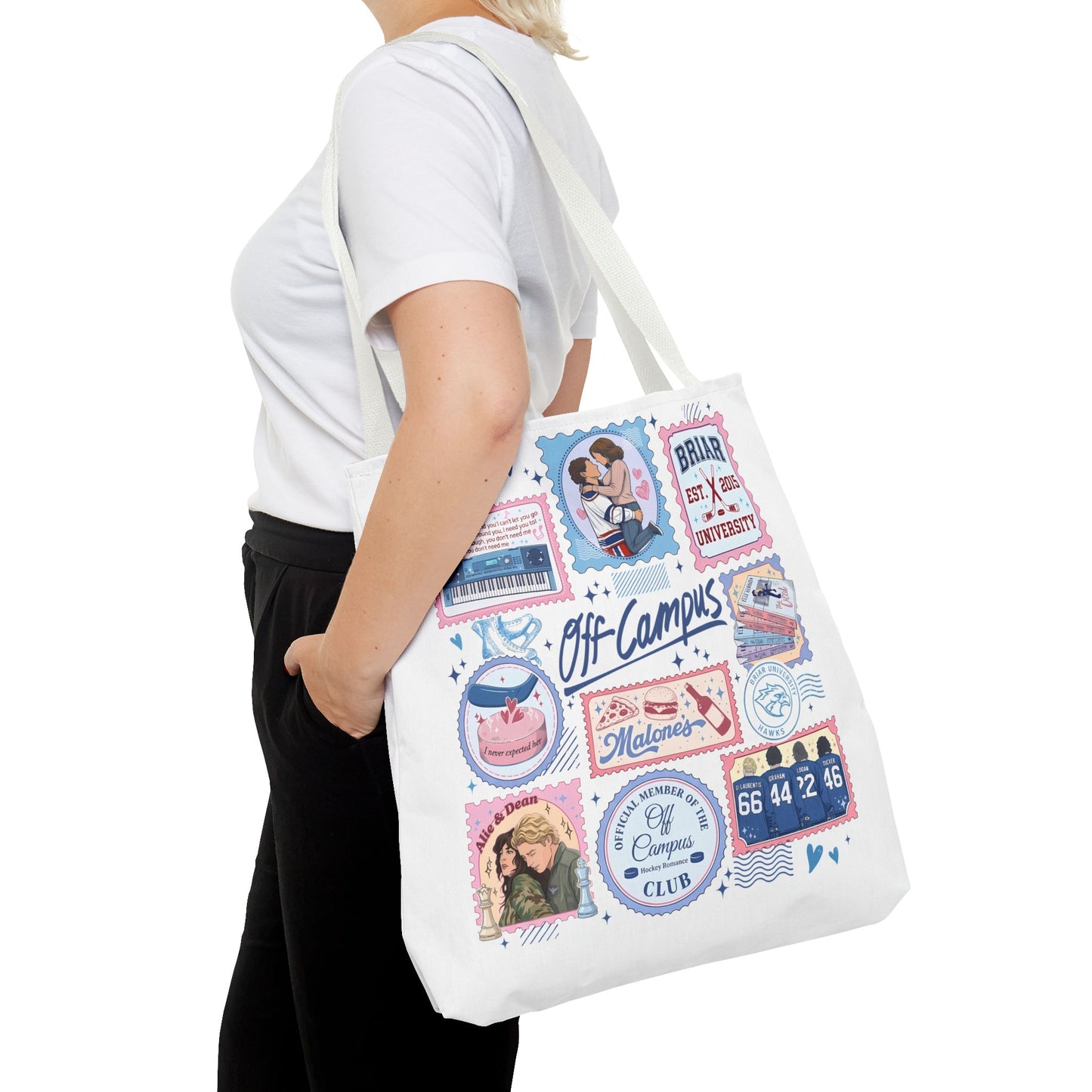 Off Campus Inspired Tote Bag | Hockey Romance Book Lover Tote | Briar U Fan Gift | College Romance Reader Bag | Bookish Market Tote