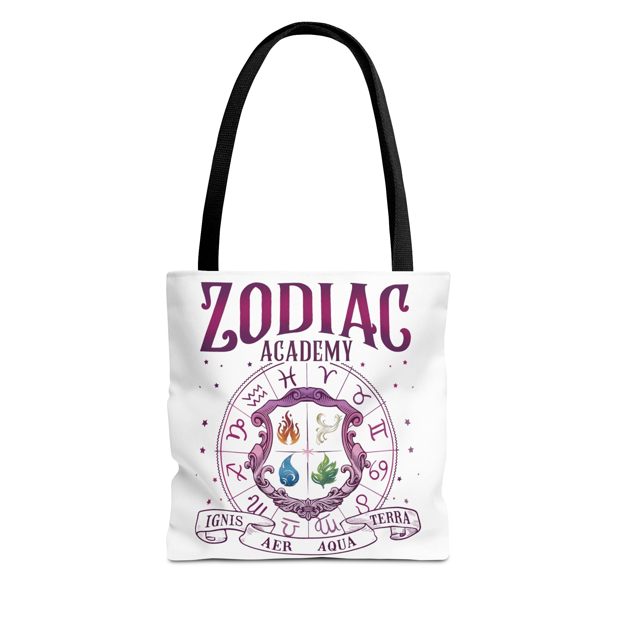 Zodiac Academy Tote Bag | Fantasy Book Lover Bag | Astrology Element Symbols