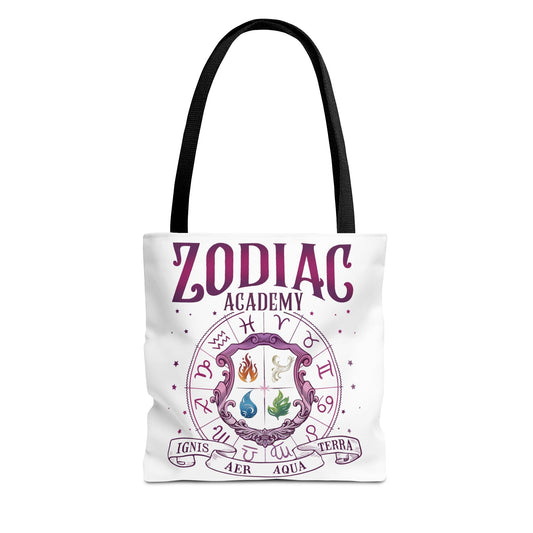 Zodiac Academy Tote Bag | Fantasy Book Lover Bag | Astrology Element Symbols