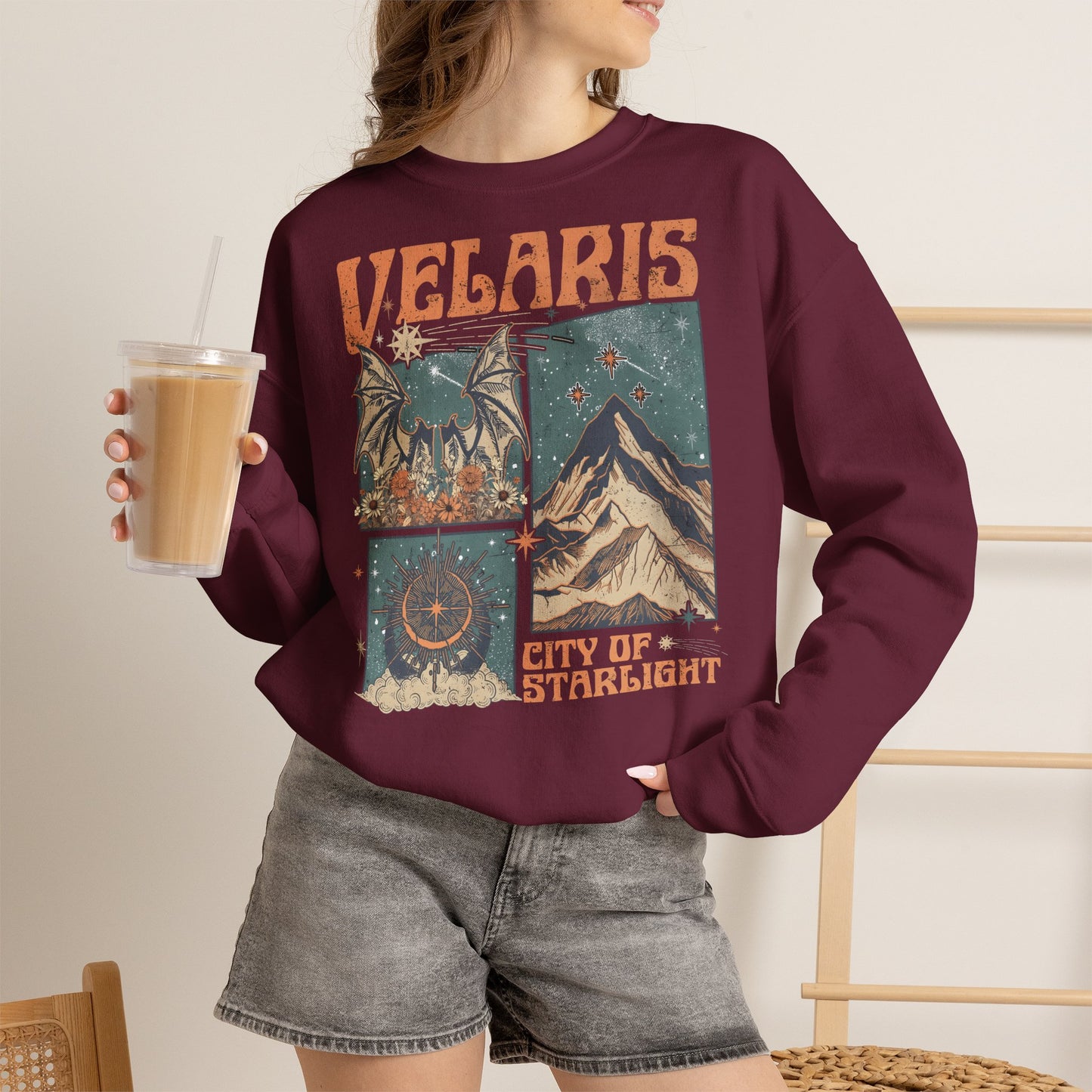 Velaris City of Starlight Sweatshirt | ACOTAR Inspired Crewneck | Night Court Bookish Sweatshirt | Fantasy Reader Gift | Sarah J. Maas Inspired