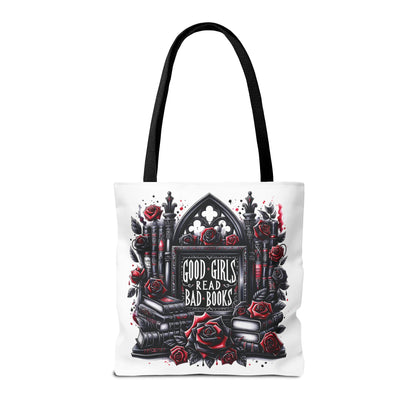 Good Girls Read Bad Books Tote Bag | Dark Academia Bookish Bag