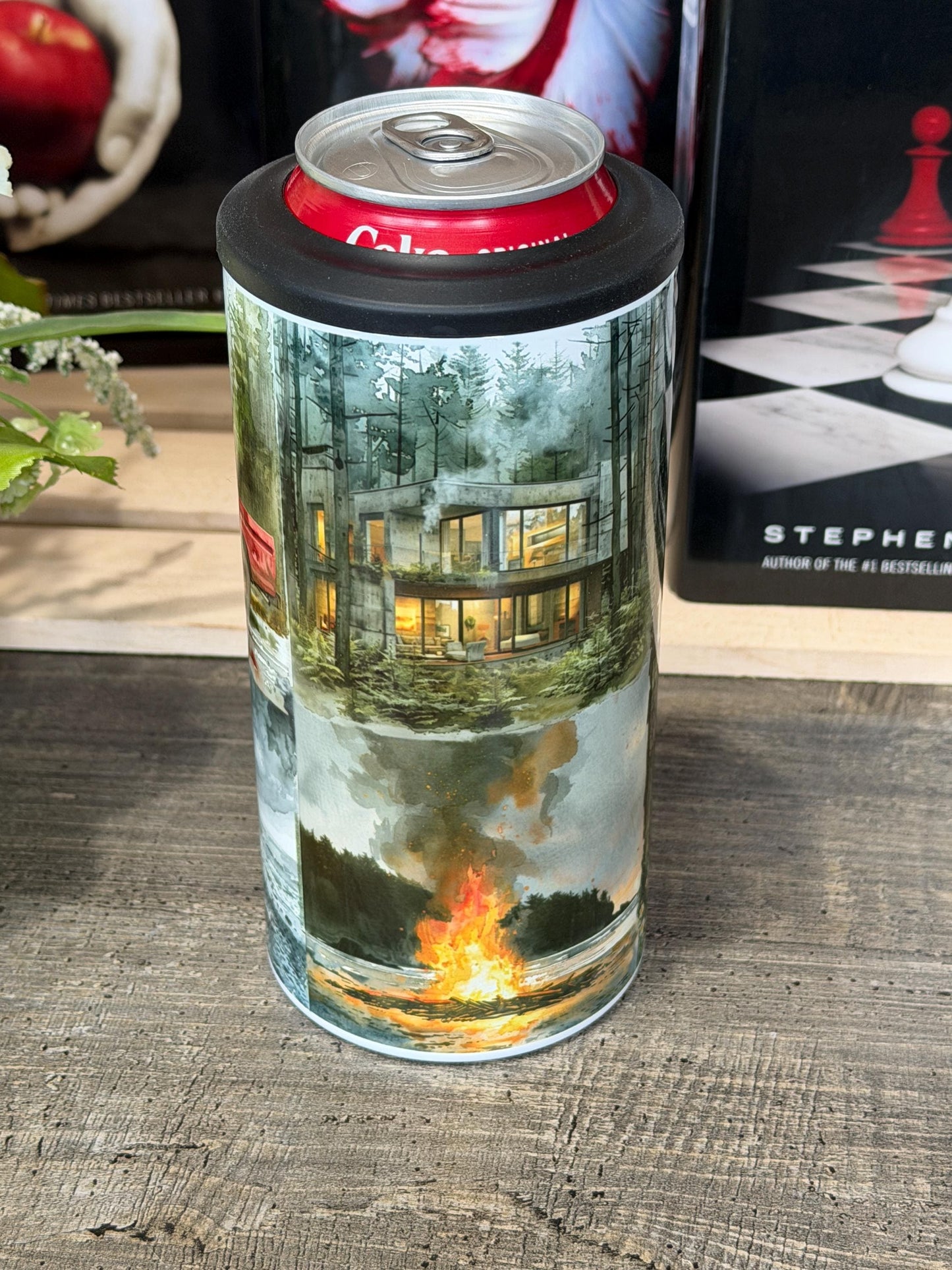 Twilight Aesthetic 4 in 1 Can Cooler | Edward Bella Jacob Inspired | Moody Forest Bookish Tumbler | Forks Vibes Cup | Vampire Reader Gift