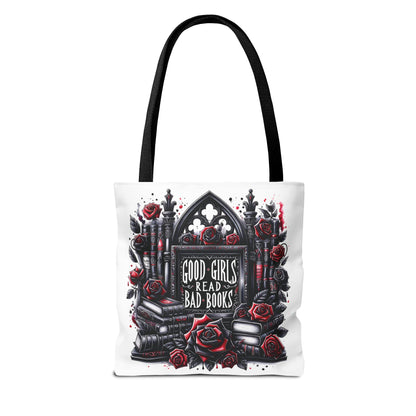 Good Girls Read Bad Books Tote Bag | Dark Academia Bookish Bag