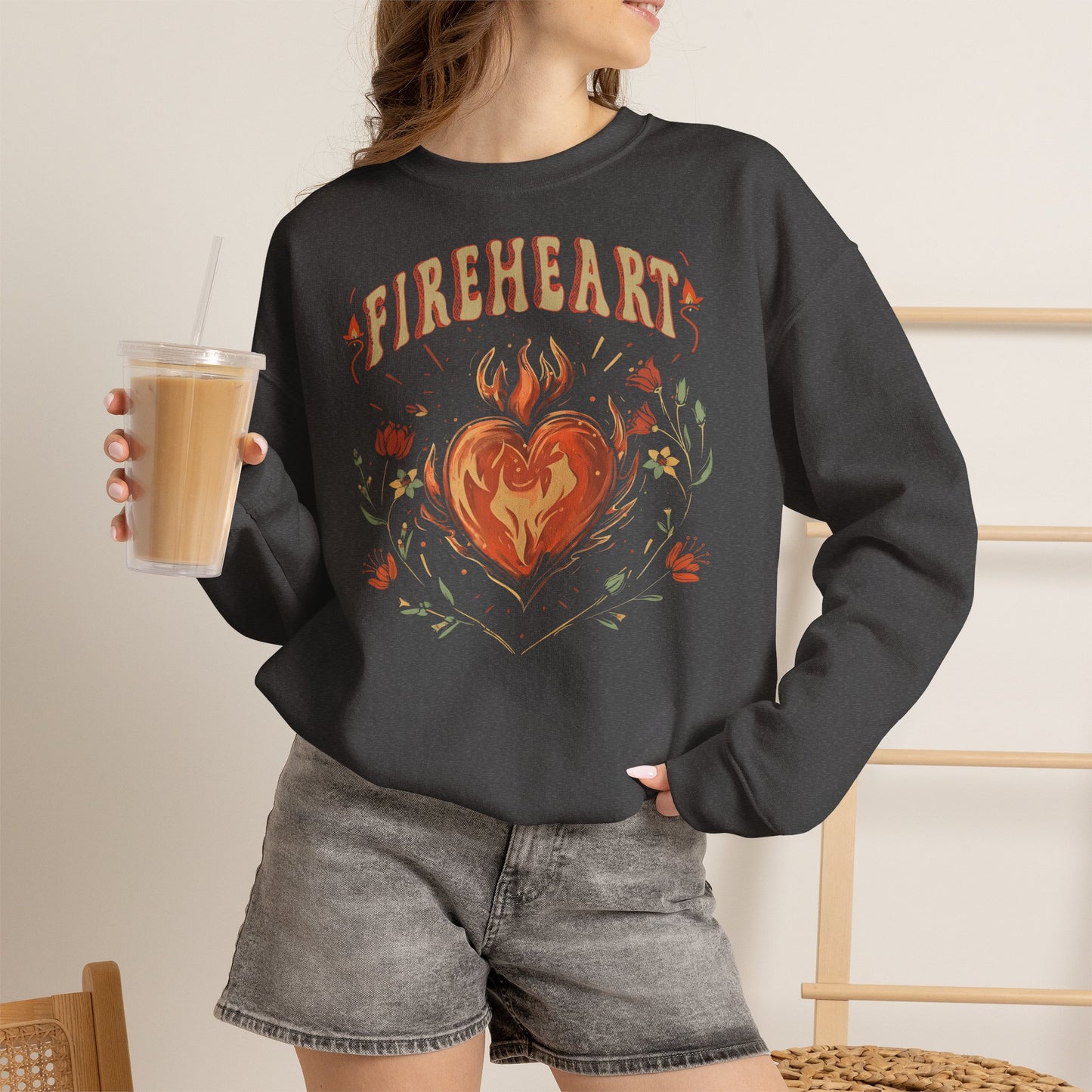Fireheart Sweatshirt | Throne of Glass Inspired Crewneck | Fantasy Bookish Gift | Romantasy Reader Sweatshirt