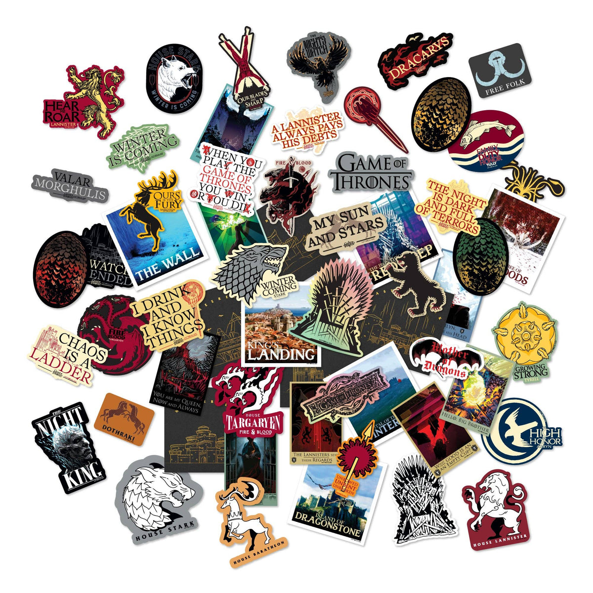 Game of Thrones Sigils & Iconic Art Decals (60-Pack)