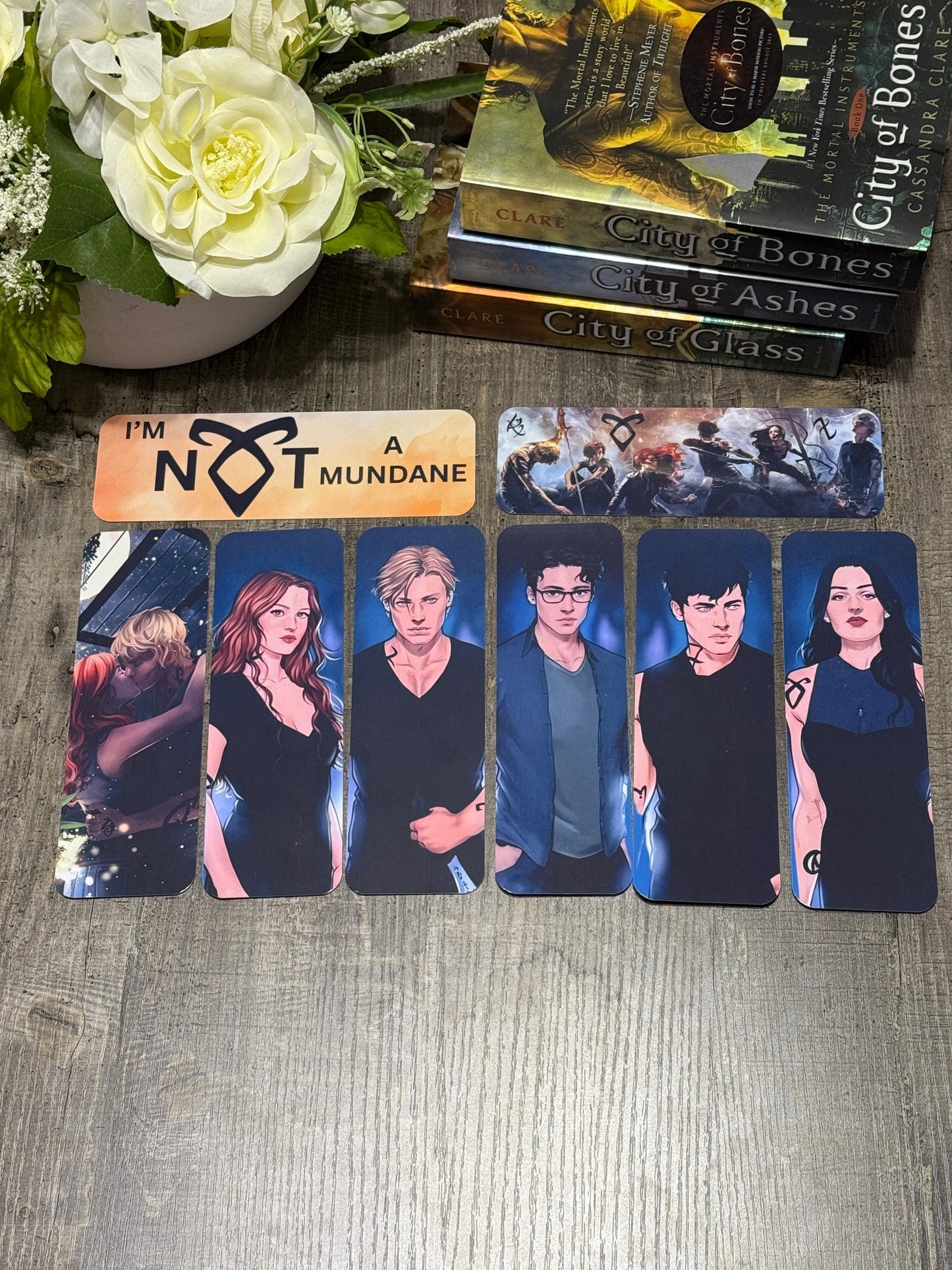 Shadowhunters Bookmark Set | Mortal Instruments Bookmarks | Cassandra Clare Character Art
