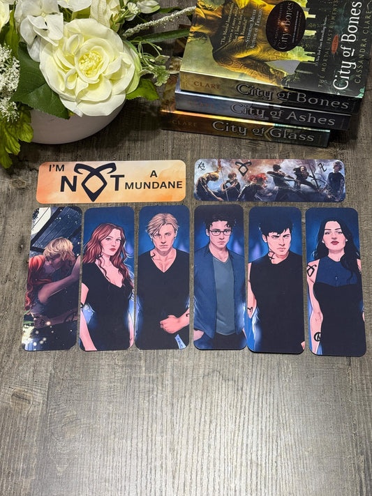 Shadowhunters Bookmark Set | Mortal Instruments Bookmarks | Cassandra Clare Character Art