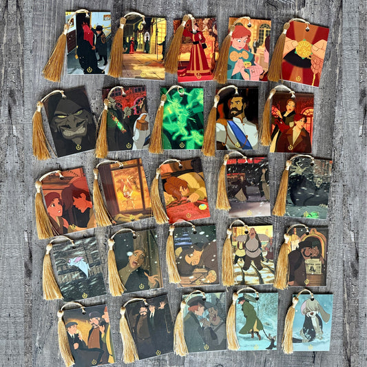 Anastasia Tassel Bookmark Set | Numbered Collectible Cards | Vintage Animation Art | Bookish Gift for Movie Lovers