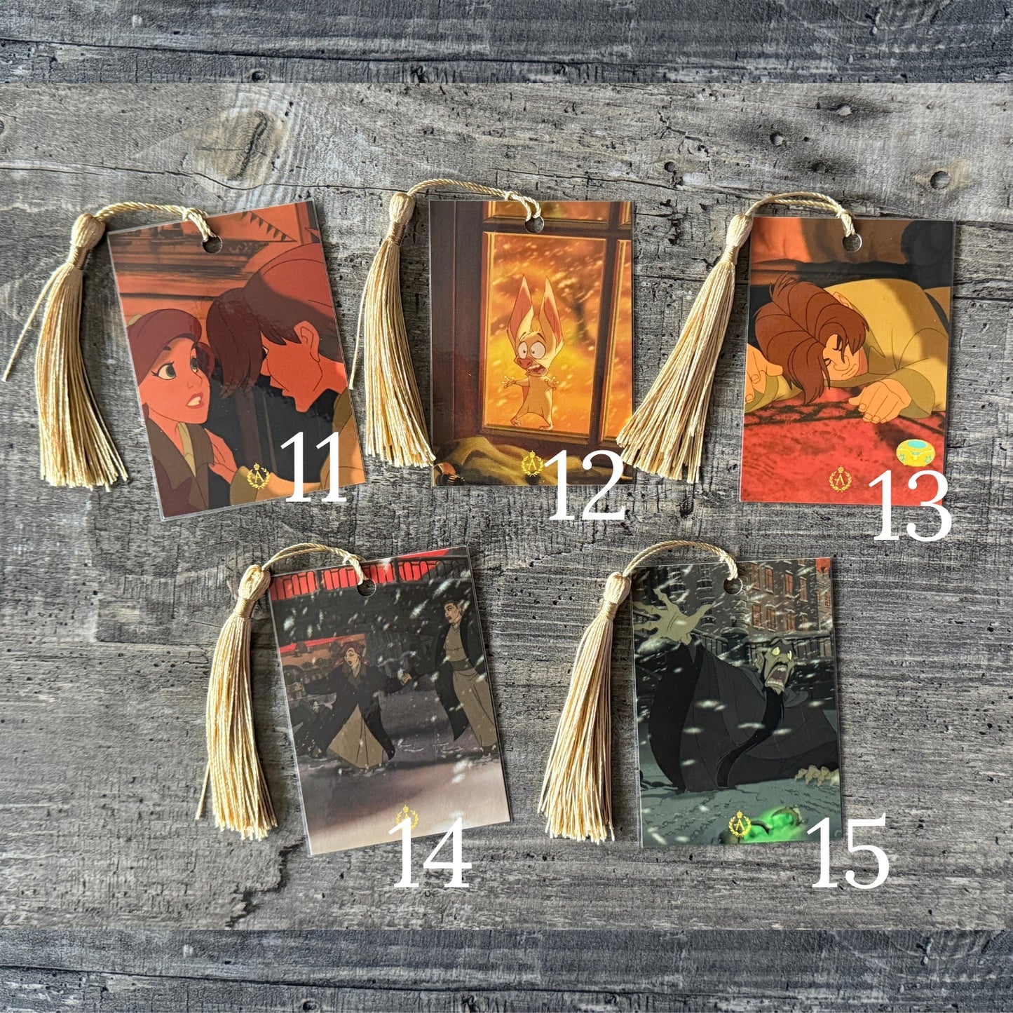 Anastasia Tassel Bookmark Set | Numbered Collectible Cards | Vintage Animation Art | Bookish Gift for Movie Lovers