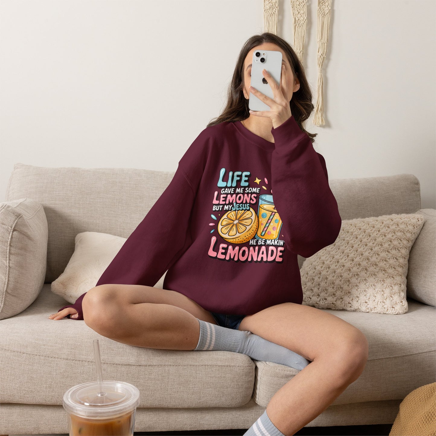 Life Gave Me Lemons But My Jesus He Be Makin' Lemonade Sweatshirt | Christian Sweatshirt | Forrest Frank Inspired Crewneck | Faith Graphic Pullover | Cute Christian Gift