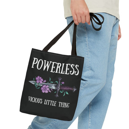 Powerless Tote Bag | Vicious Little Thing Sword & Floral Bookish Bag