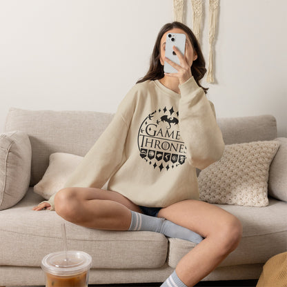 Game of Thrones Inspired Sweatshirt | Westeros Fantasy Crewneck | Dragon & Iron Throne Fan Gift | Unisex Cozy Bookish Sweatshirt