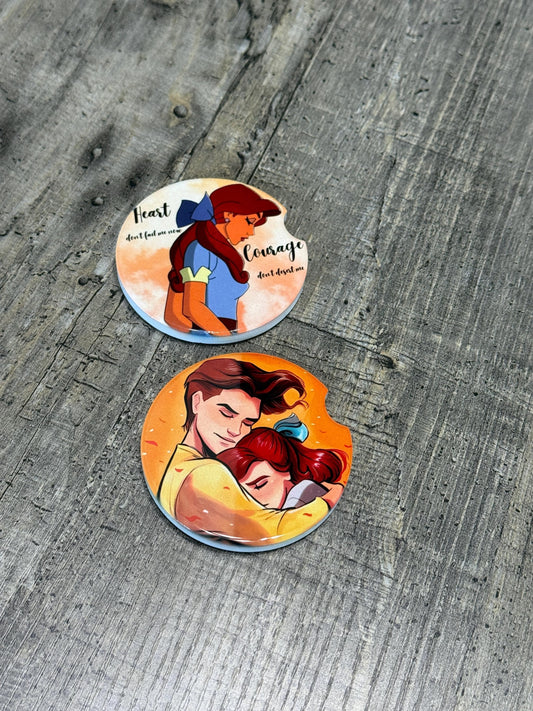 Anya & Dimitri Car Coasters | Anastasia-Inspired Vintage Romance Set