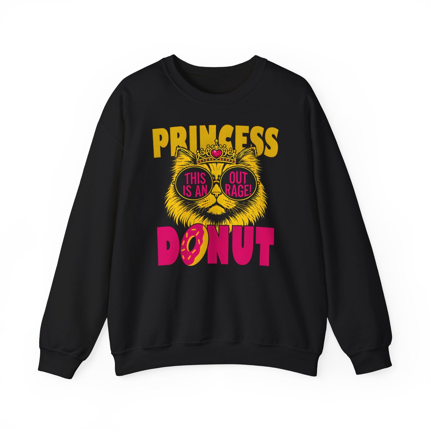 Princess Donut "This Is an Outrage!" Sweatshirt | Dungeon Crawler Carl Inspired Crewneck | Princess Donut Fan Gift | Funny Cat Sweatshirt