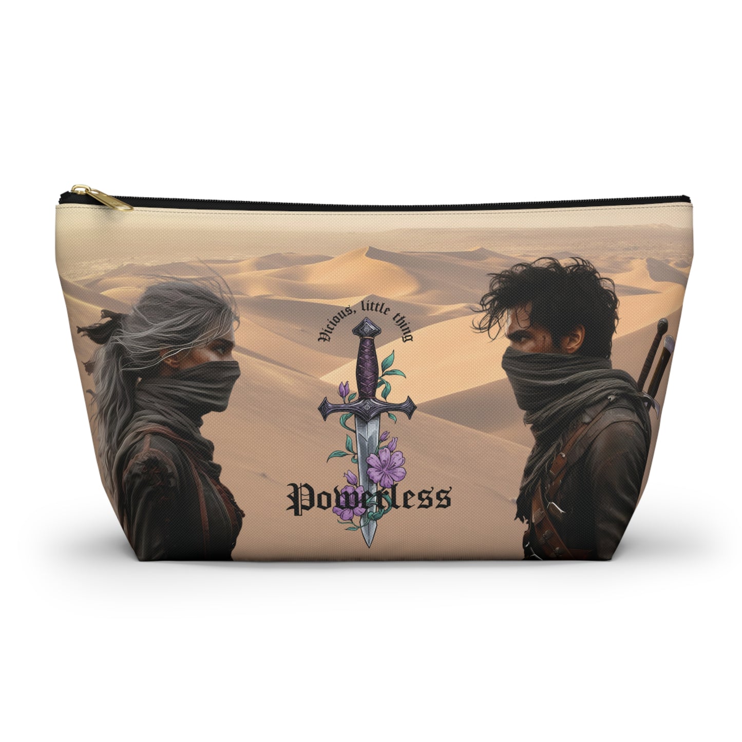 Powerless Cosmetic Bag | Vicious Little Thing Sword & Desert Warrior Design