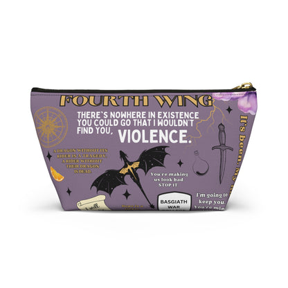 Fourth Wing Cosmetic Bag | Basgiath War College Inspired Bookish Pouch