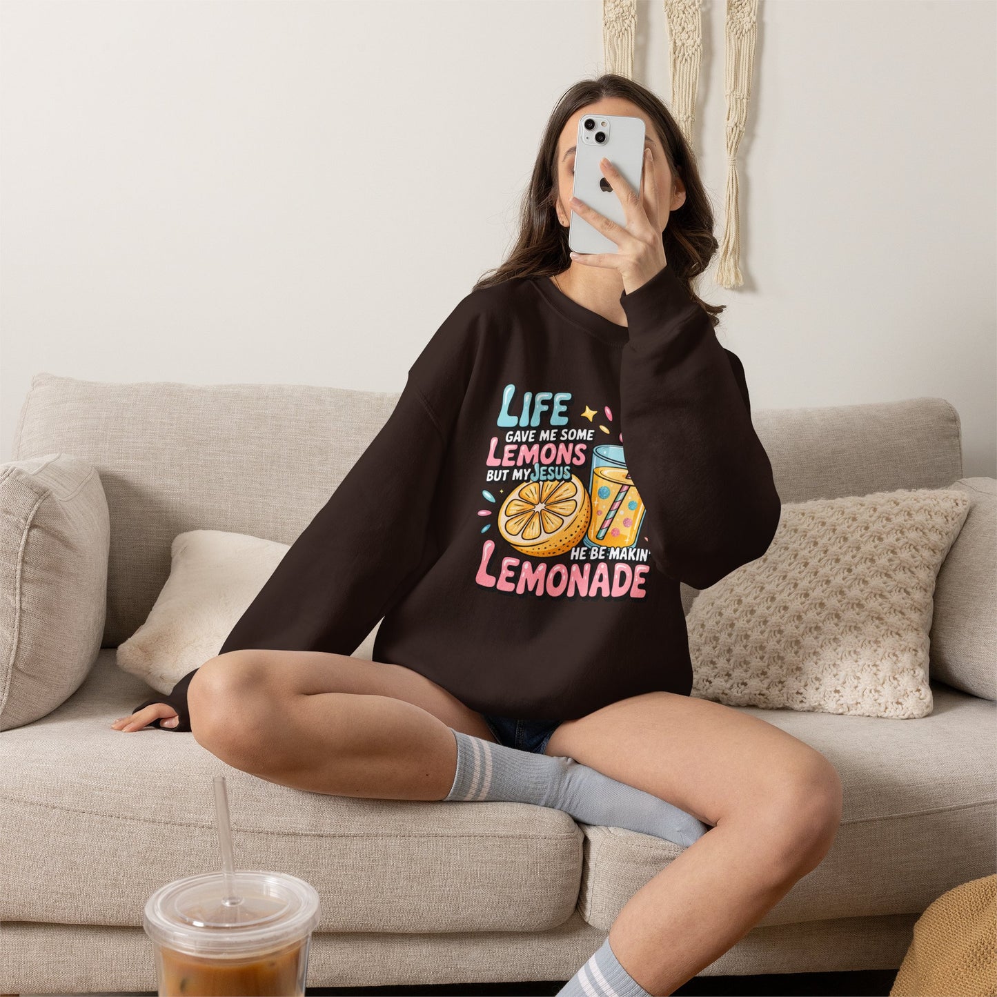 Life Gave Me Lemons But My Jesus He Be Makin' Lemonade Sweatshirt | Christian Sweatshirt | Forrest Frank Inspired Crewneck | Faith Graphic Pullover | Cute Christian Gift
