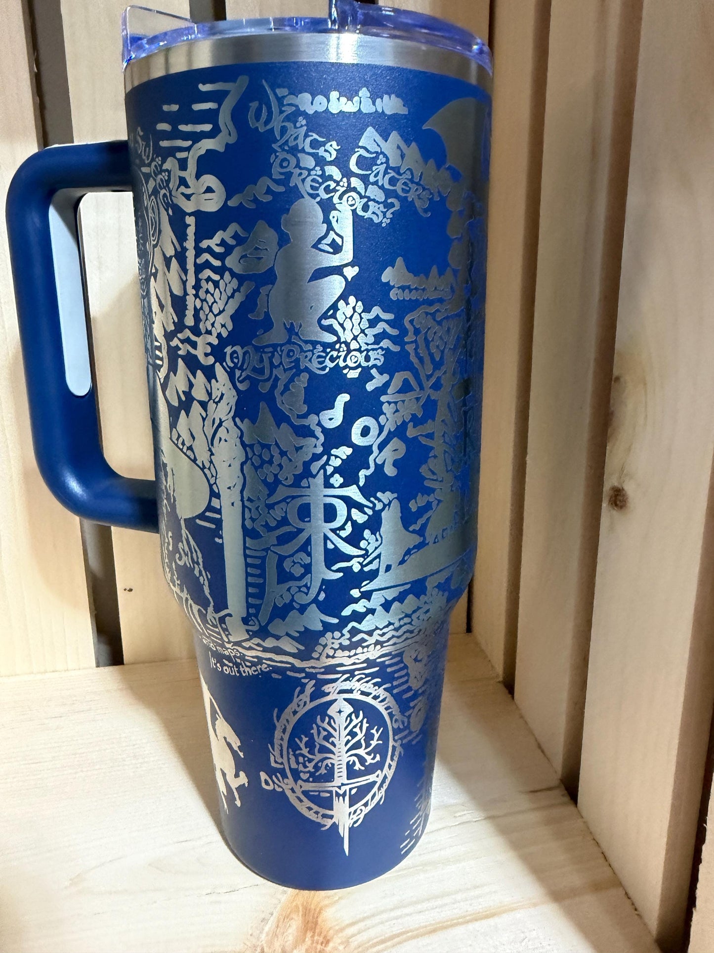 Lord of the Rings 40oz Engraved Tumbler | LOTR Stanley Style Cup | One Ring Fantasy Travel Mug | Tolkien Bookish Gift | Middle Earth Cup