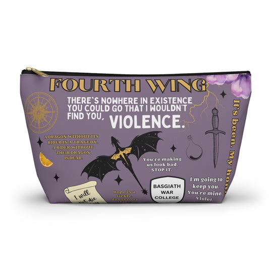 Fourth Wing Cosmetic Bag | Basgiath War College Inspired Bookish Pouch