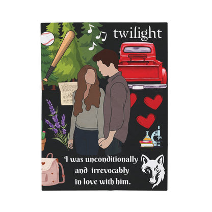 Twilight Romance Blanket | Bella & Edward Quote Cozy Throw for Book Fans