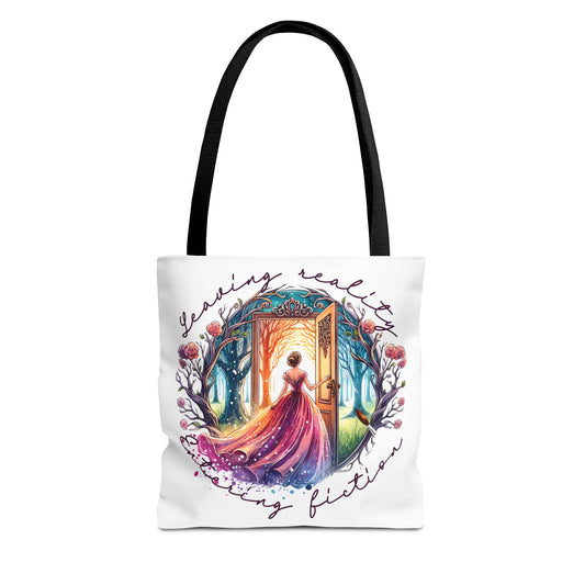 Leaving Reality Entering Fiction Fantasy Book Tote Bag