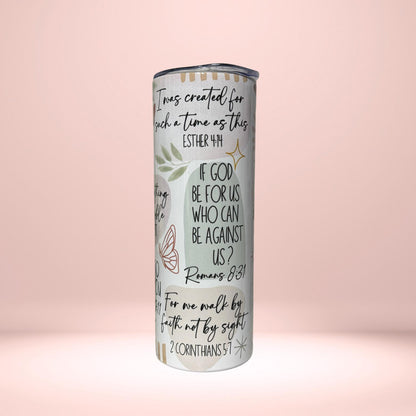 Pastel Scripture Tumbler | Christian Inspirational Drinkware with Bible Verses