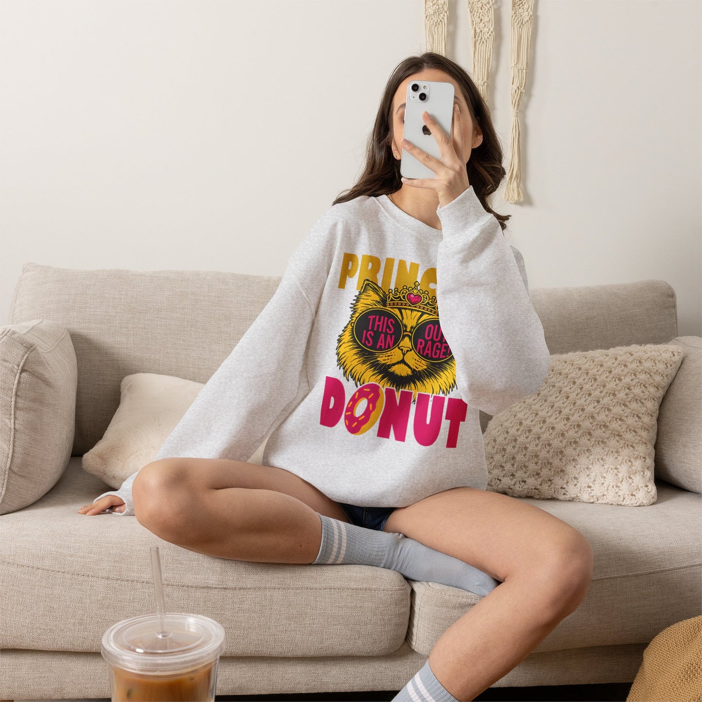 Princess Donut "This Is an Outrage!" Sweatshirt | Dungeon Crawler Carl Inspired Crewneck | Princess Donut Fan Gift | Funny Cat Sweatshirt