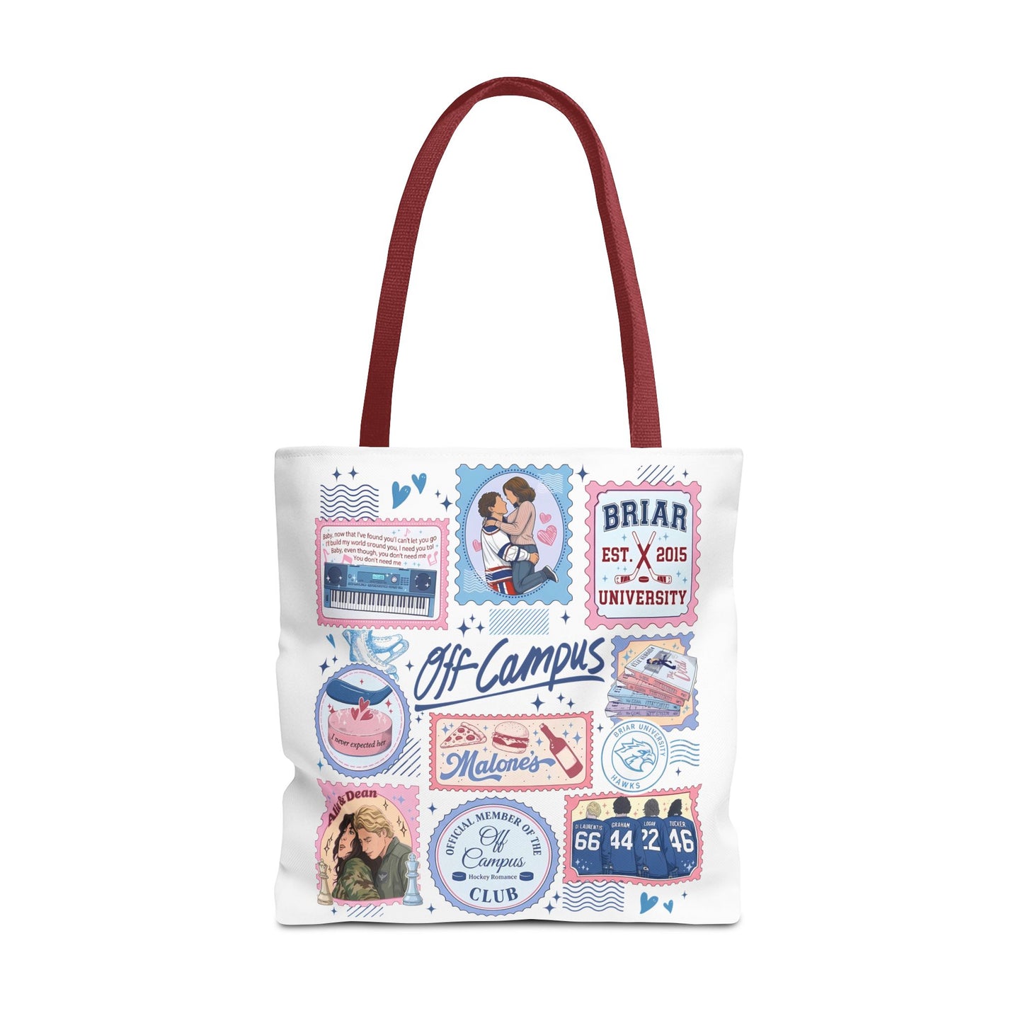 Off Campus Inspired Tote Bag | Hockey Romance Book Lover Tote | Briar U Fan Gift | College Romance Reader Bag | Bookish Market Tote